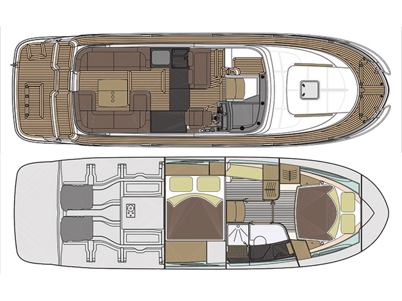 Rzut jachtu Marex 360 Cabriolet Cruiser 7 Happy Days