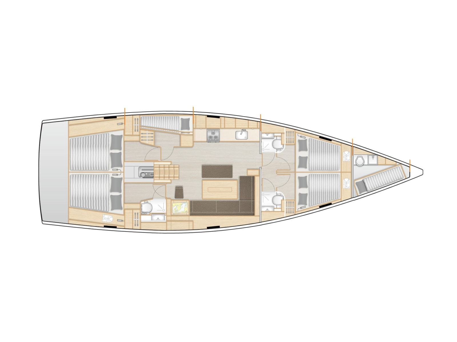 Rzut jachtu Hanse 508 Atena - Water maker, Solar Panel