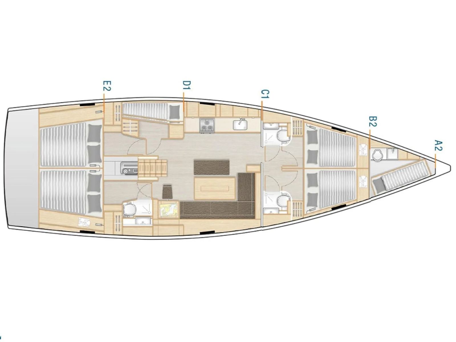 Rzut jachtu Hanse 508 Neraida