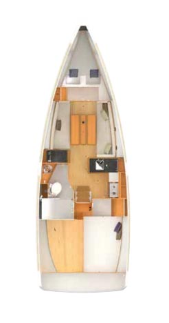 Rzut jachtu Sun Odyssey 349 In The Mood