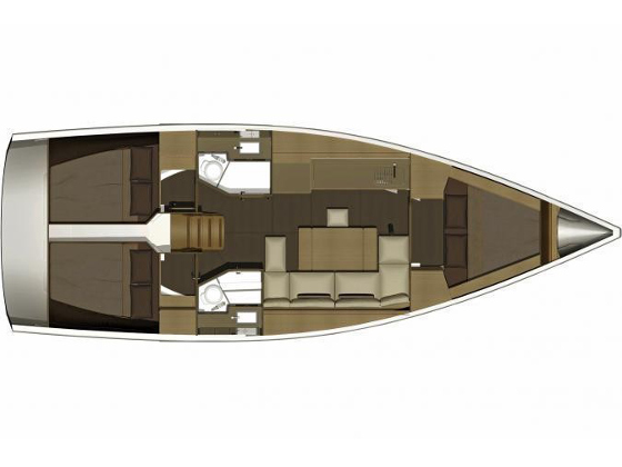 Rzut jachtu Dufour 382 Grand Large AF-D382(III)