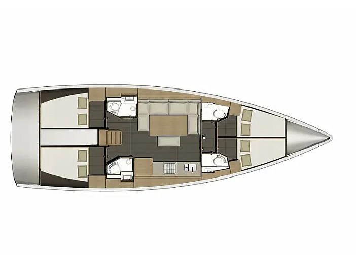 Rzut jachtu Dufour 460 Grand Large Divina