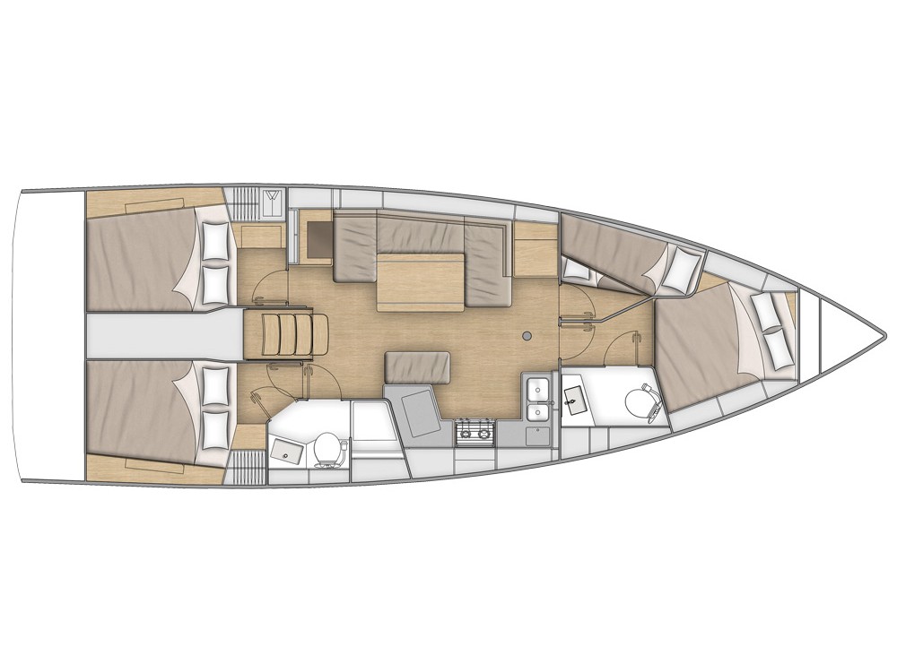 Rzut jachtu Oceanis 40.1 Aurora