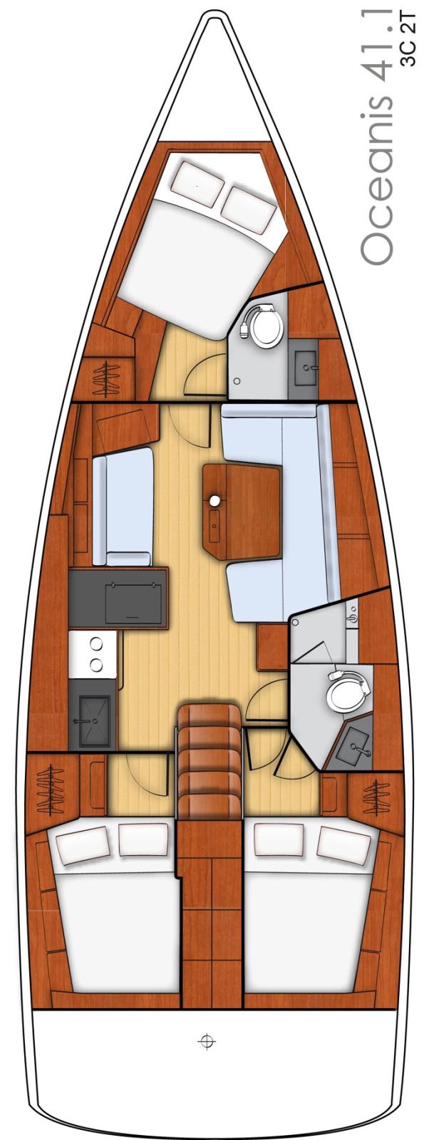Rzut jachtu Oceanis 41.1 Luxa