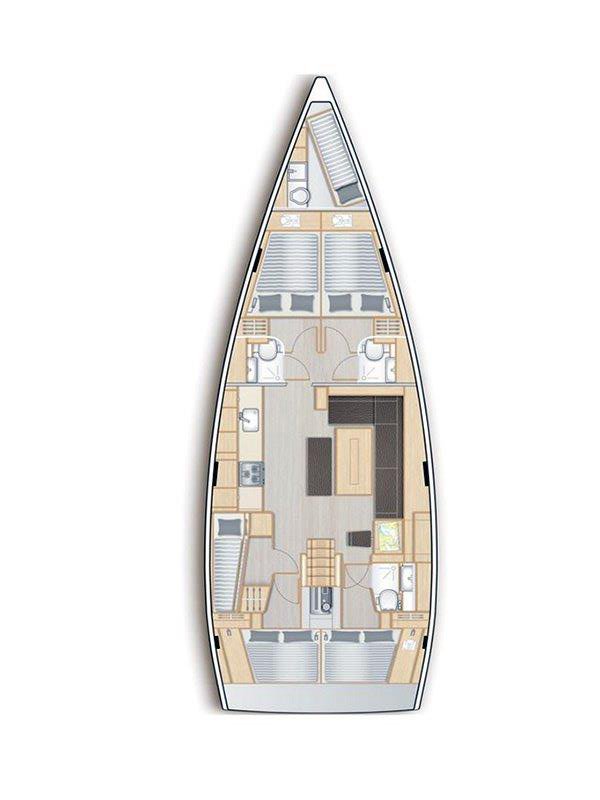 Rzut jachtu Hanse 508 Alian