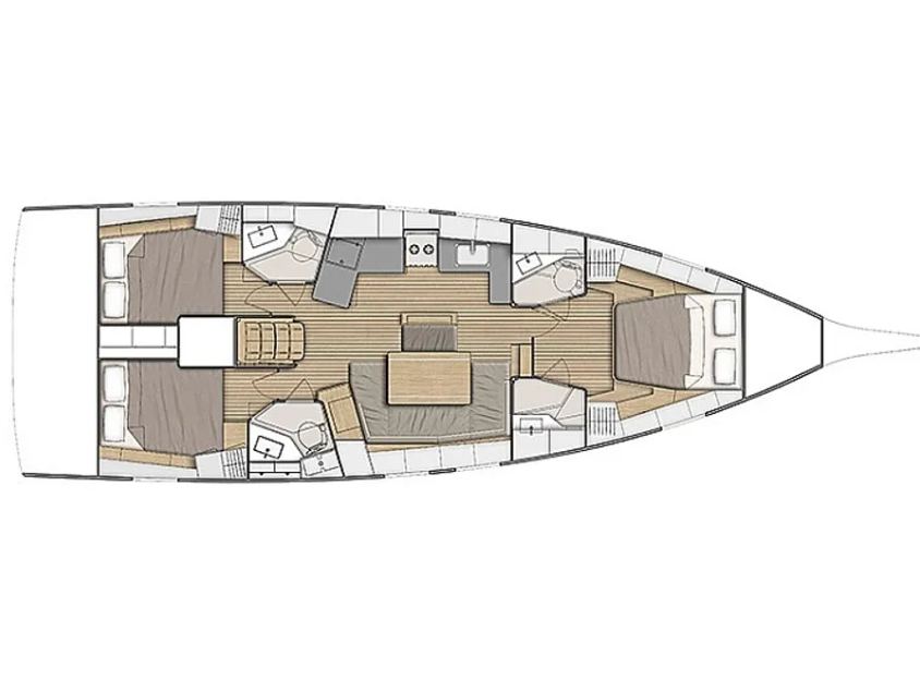 Rzut jachtu Oceanis 46.1 Kebiwan