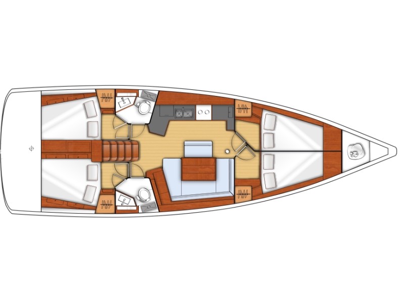 Rzut jachtu Oceanis 45 VESNA