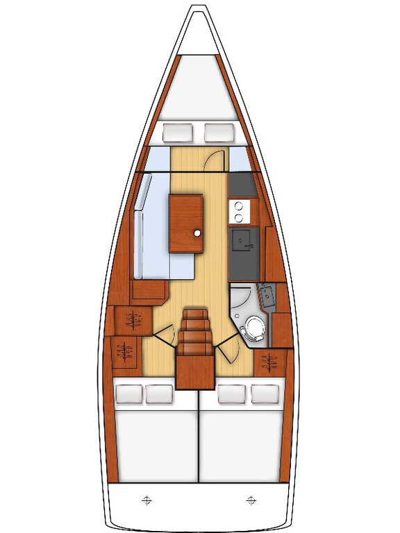 Rzut jachtu Oceanis 35 Gala