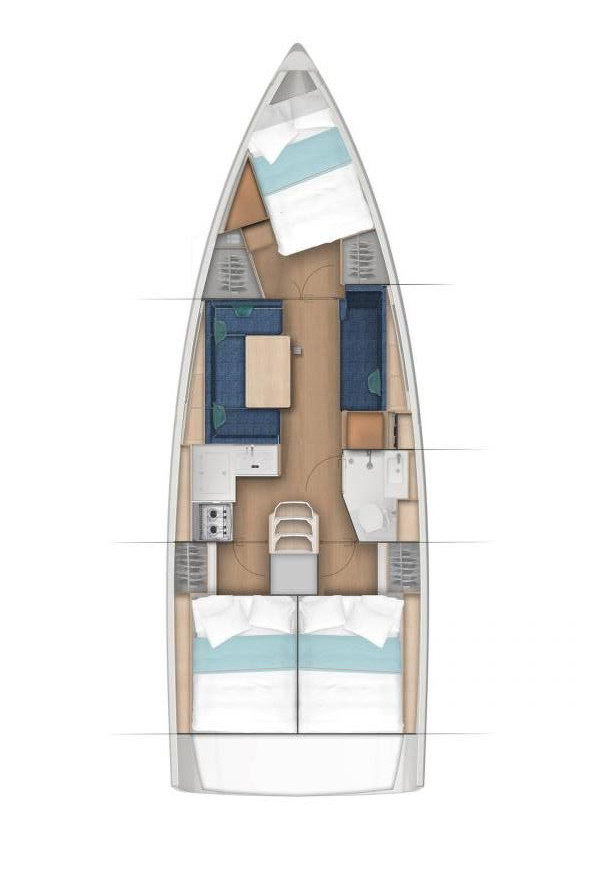 Rzut jachtu Sun Odyssey 380 Ancsika