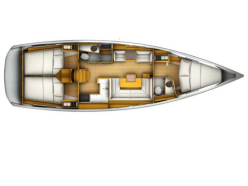 Rzut jachtu Sun Odyssey 419 Turrun Turrun