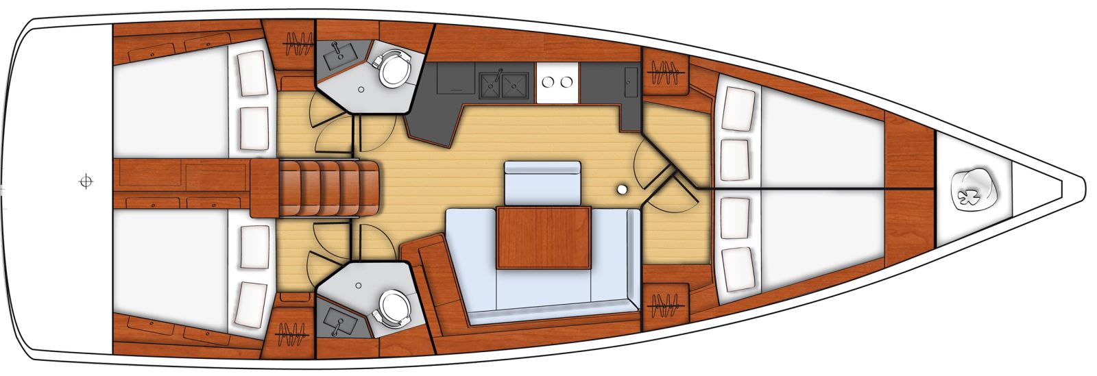 Rzut jachtu Oceanis 45 Gaia