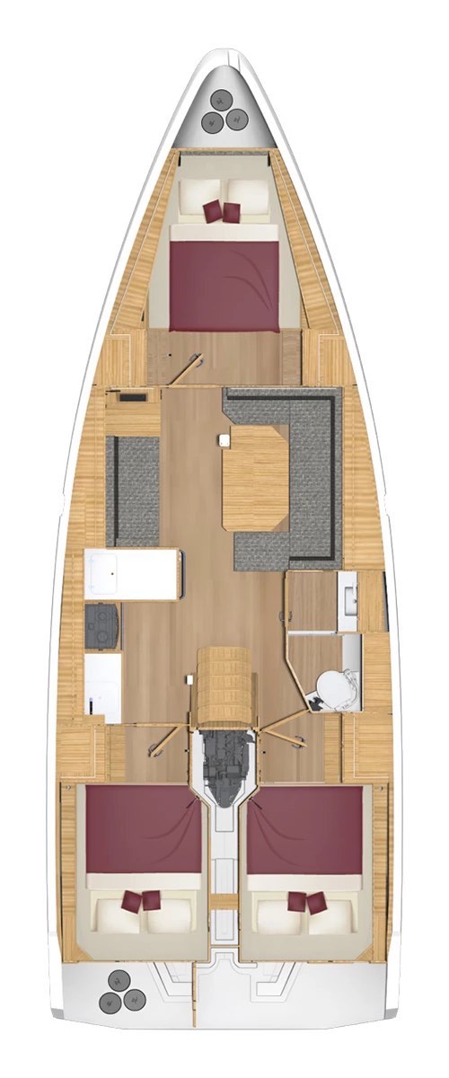 Rzut jachtu Bavaria C38 Simea