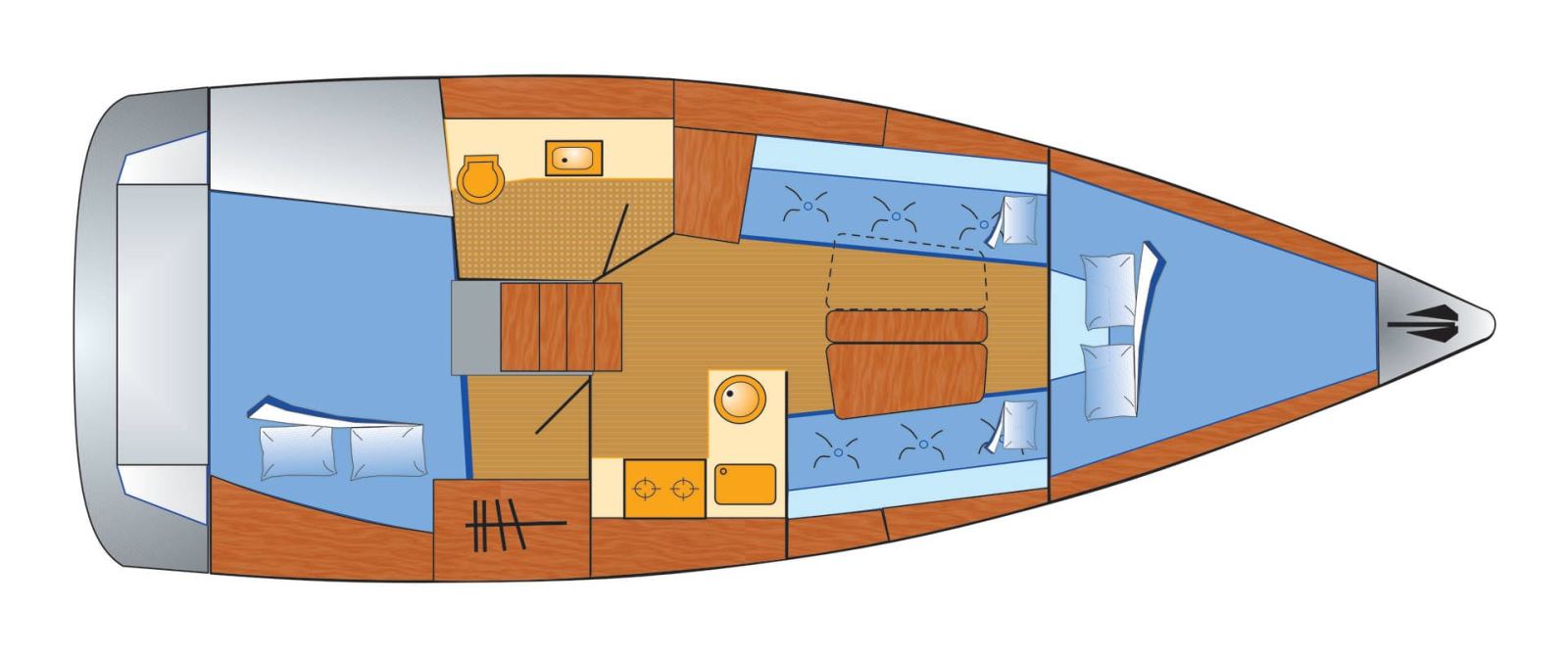 Rzut jachtu Hanse 315 Primavera