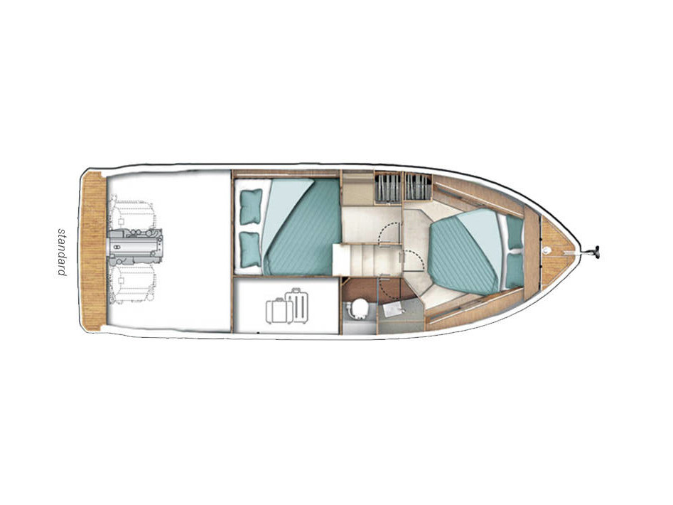 Rzut jachtu Sealine C335 Min Maity