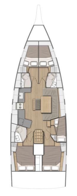 Rzut jachtu Oceanis 46.1 Kos 46.1