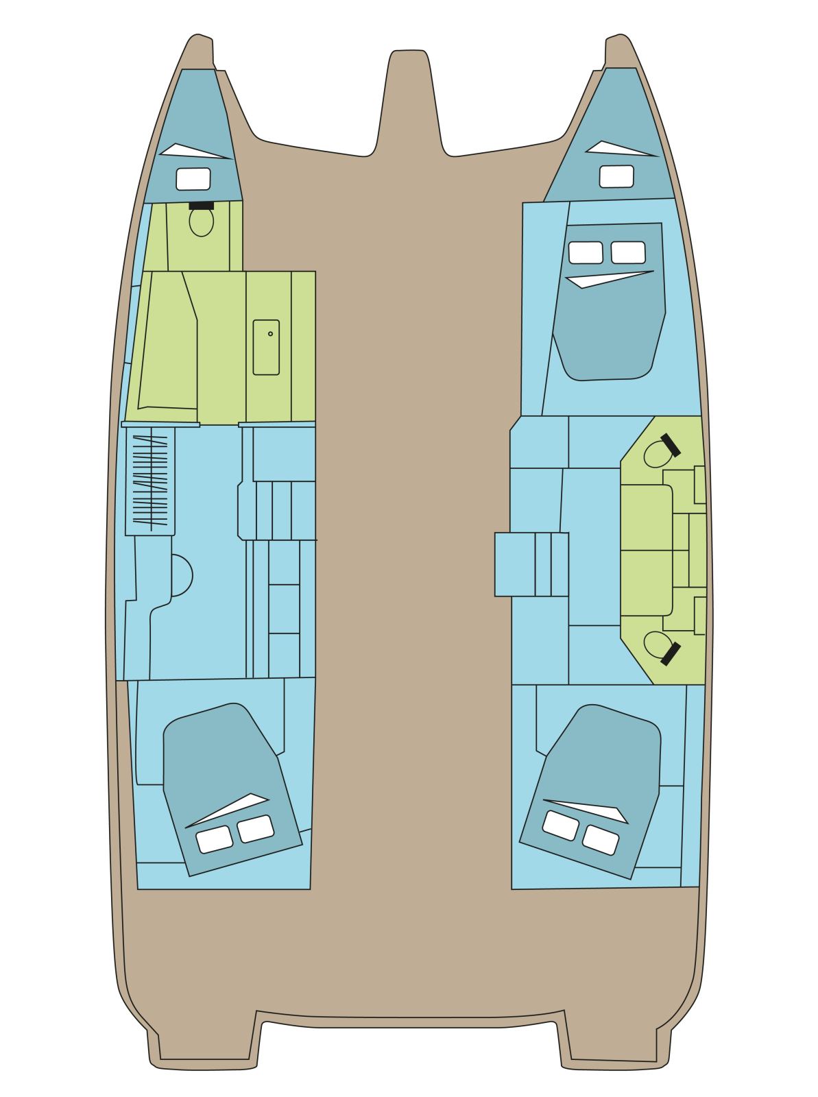 Rzut jachtu Fountaine Pajot FP 44 Maestro DIVER DOG
