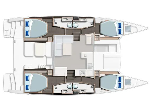 Rzut jachtu Leopard 42 Moorings 4200/4 Exclusive