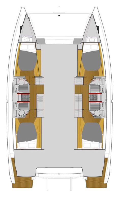 Rzut jachtu Fountaine Pajot Astrea 42 Quatuor Rosual Mar