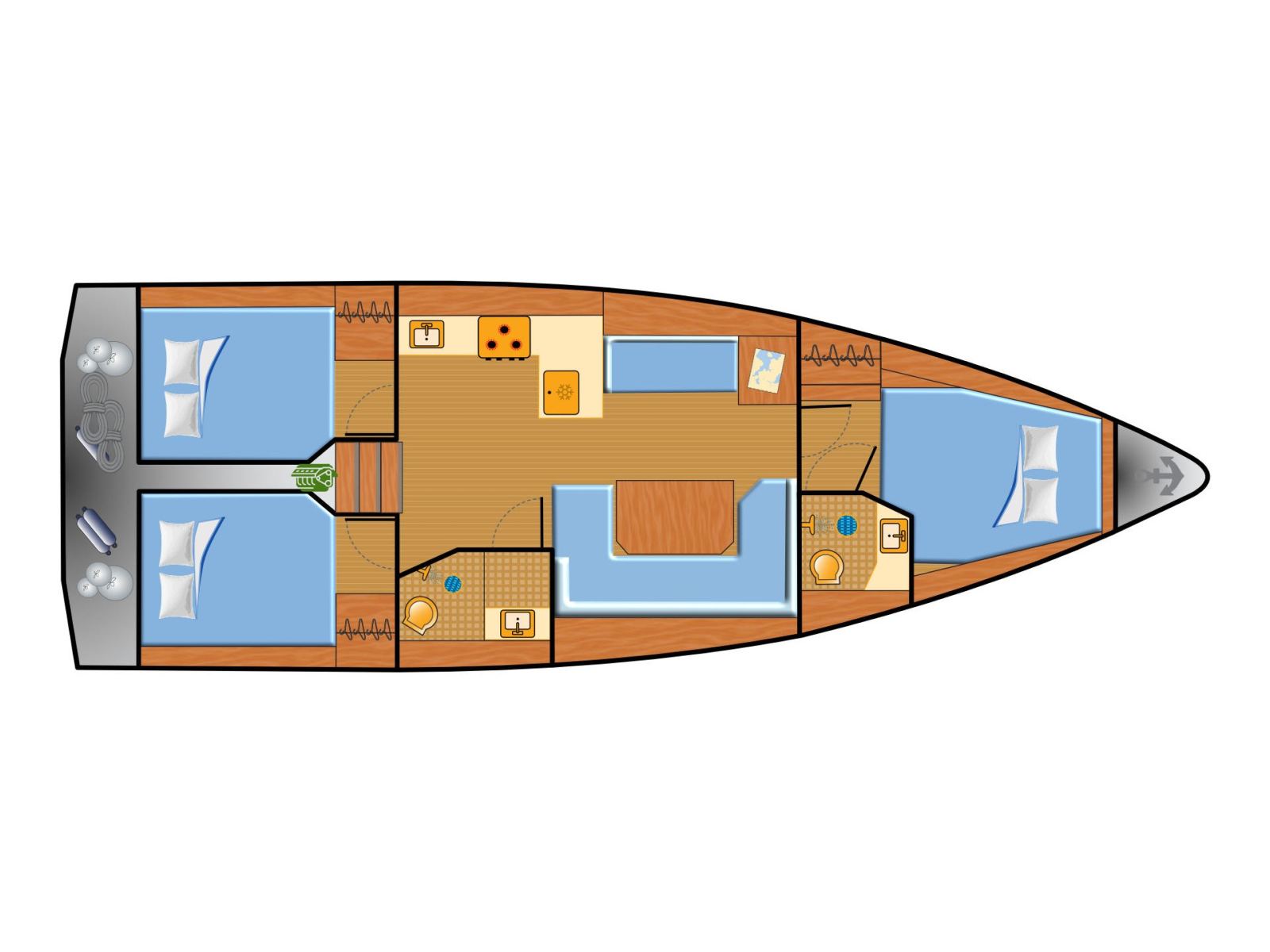 Rzut jachtu Bavaria C42 Blue Eyes