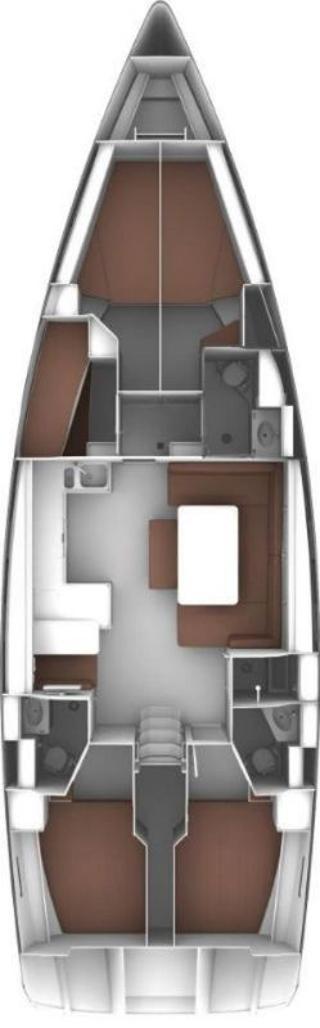 Rzut jachtu Bavaria Cruiser 51 Donna I