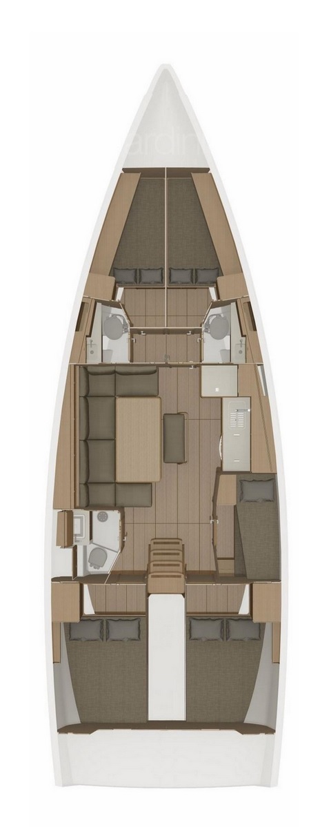 Rzut jachtu Dufour 460 GL Newt