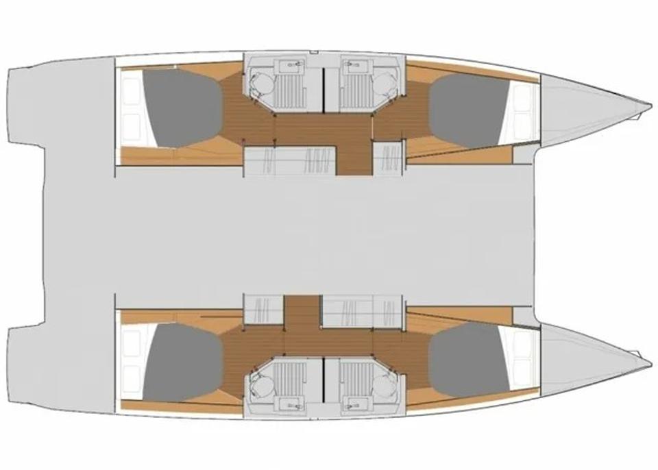 Rzut jachtu Fountaine Pajot Astrea 42 Livia Augusta