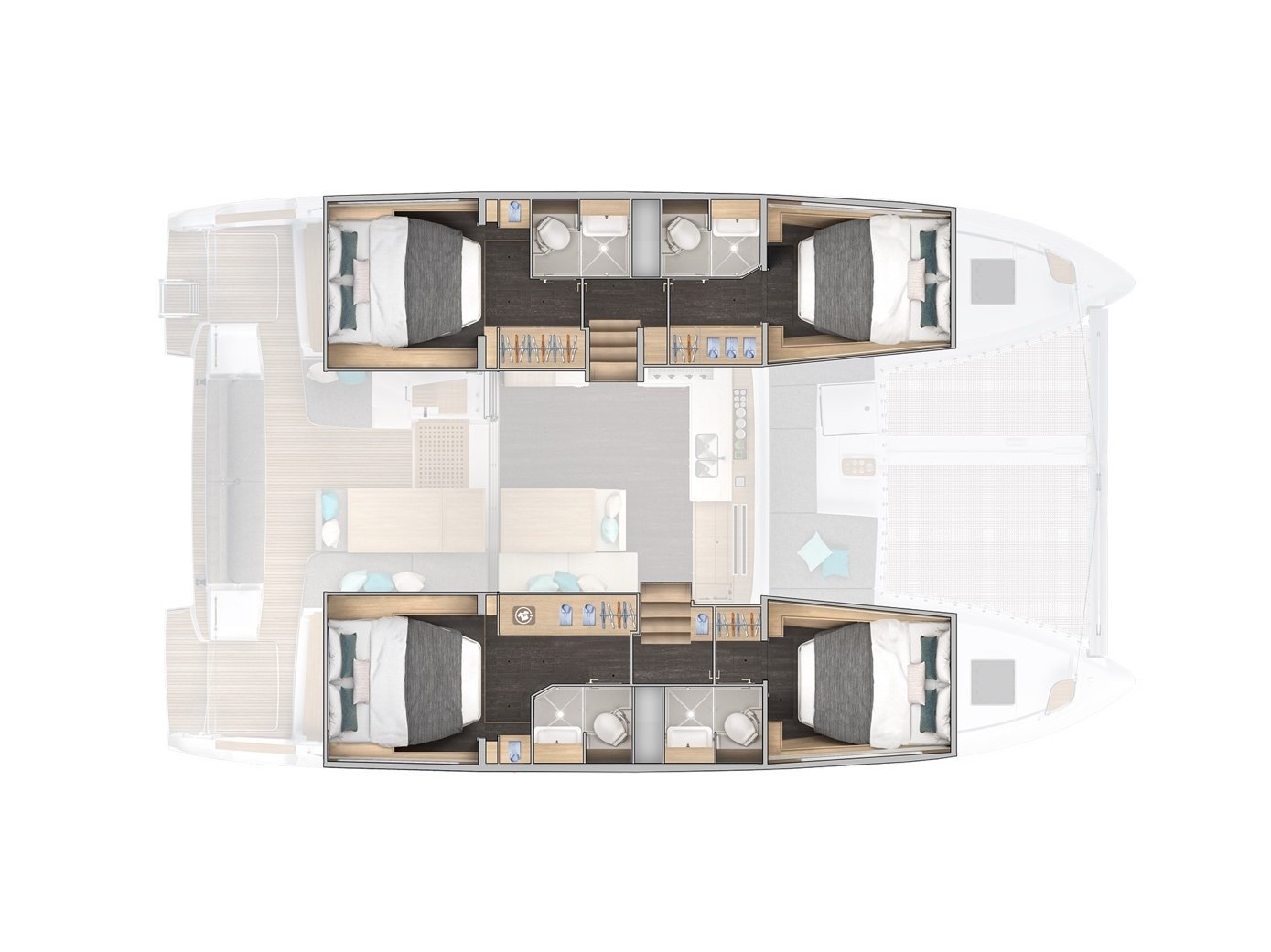 Rzut jachtu Lagoon 43 Ema