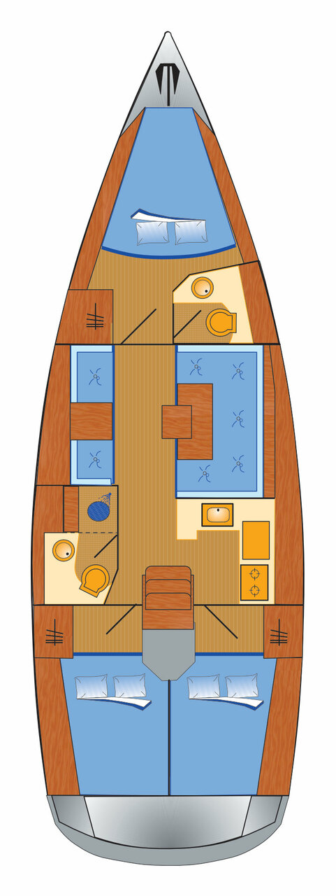 Rzut jachtu Sun Odyssey 419 Mira