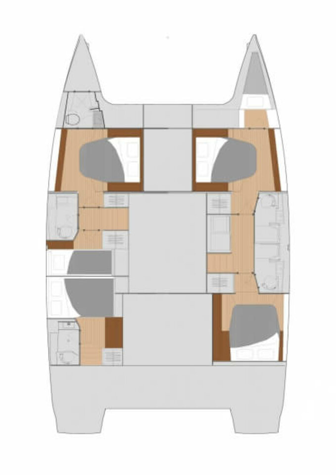 Rzut jachtu Fountaine Pajot Saona 47 Quintet Three Sheets