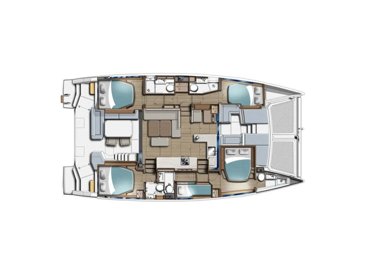 Rzut jachtu Leopard 46 Moorings 4600 - 5 Exclusive