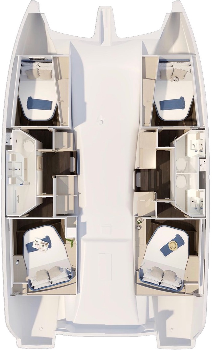 Rzut jachtu Fountaine Pajot FP 41 Quatuor 4 Stefsun