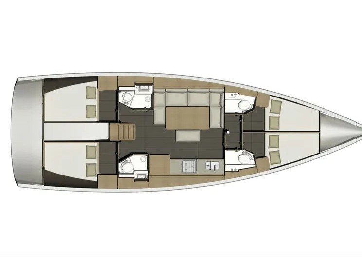 Rzut jachtu Dufour 460 Grand Large Carpe Diem