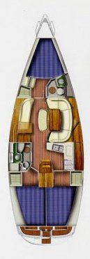 Rzut jachtu Sun Odyssey 40.3 Evina
