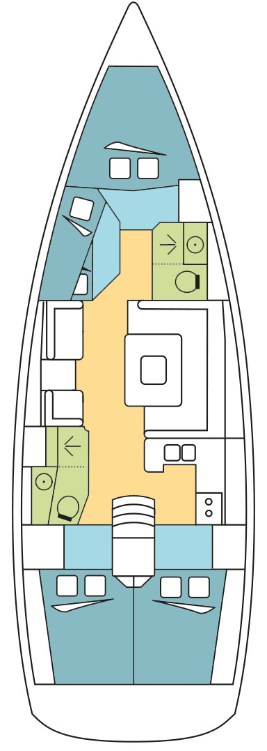 Rzut jachtu Sun Odyssey 449 VILDIUR