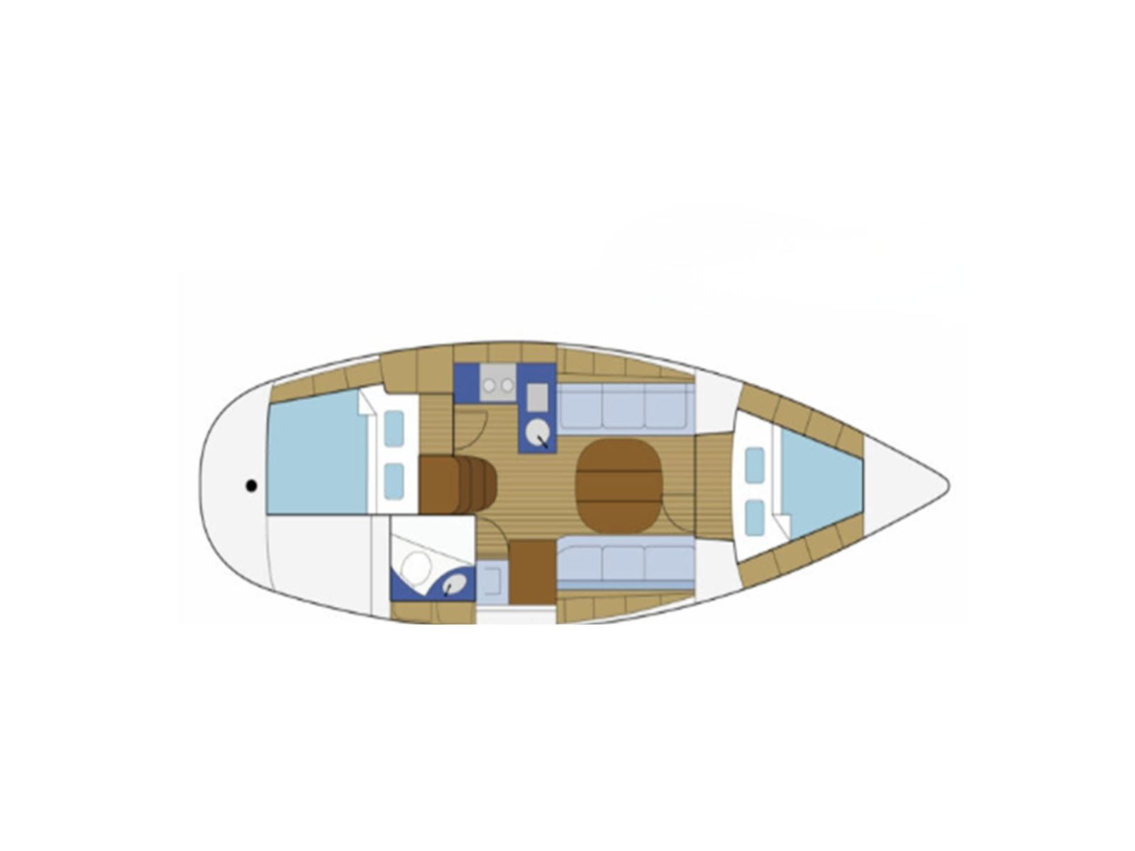 Rzut jachtu Bavaria Cruiser 32 LILA