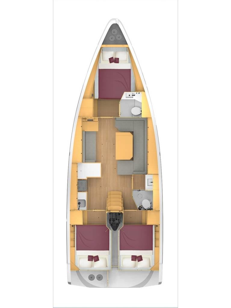 Rzut jachtu Bavaria C42 Sorores