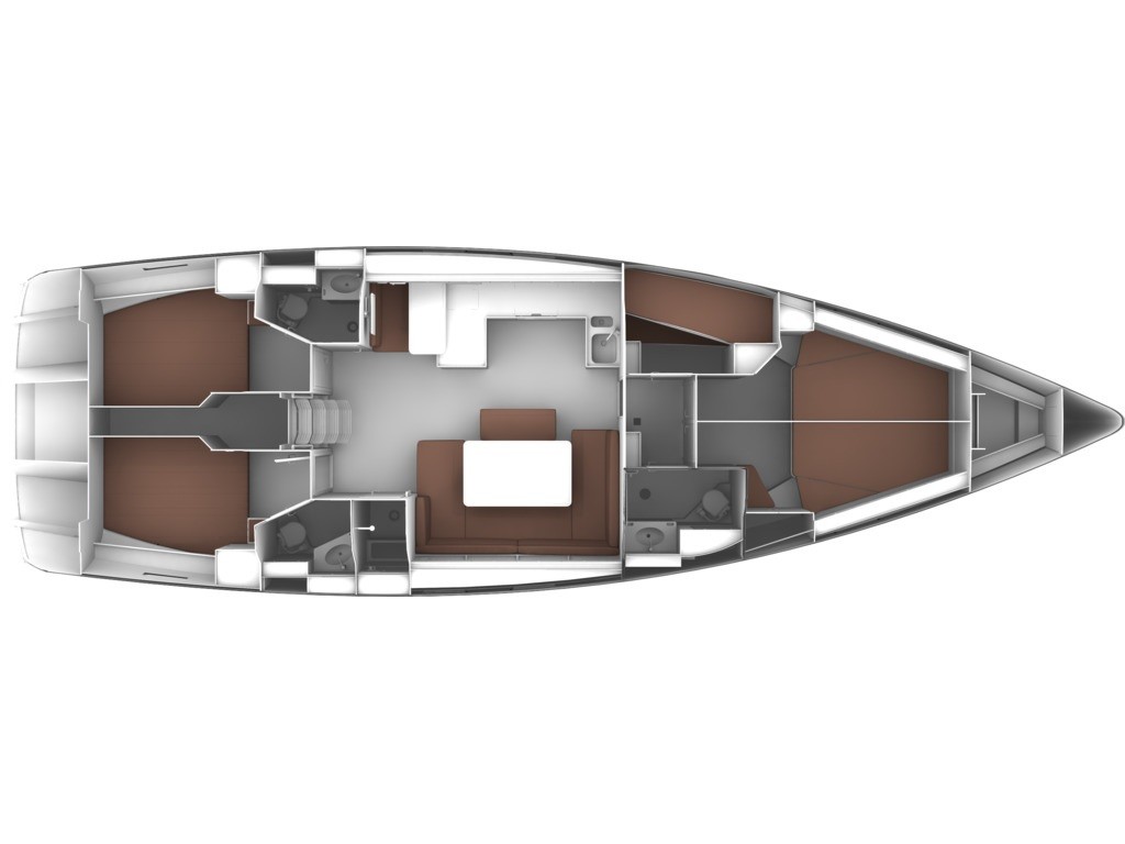 Rzut jachtu Bavaria 51 Cruiser Seawalker