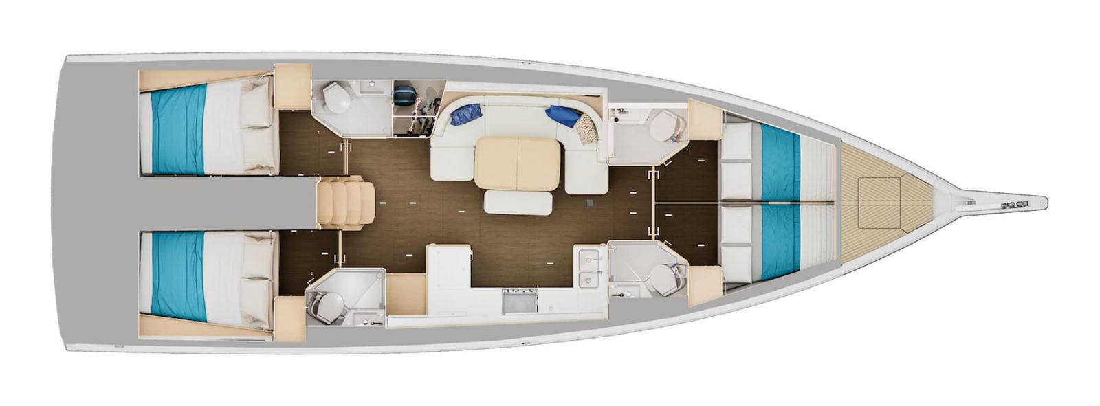 Rzut jachtu Sun Odyssey 455 Melon