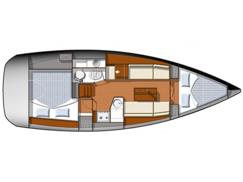 Rzut jachtu Sun Odyssey 33i Omega