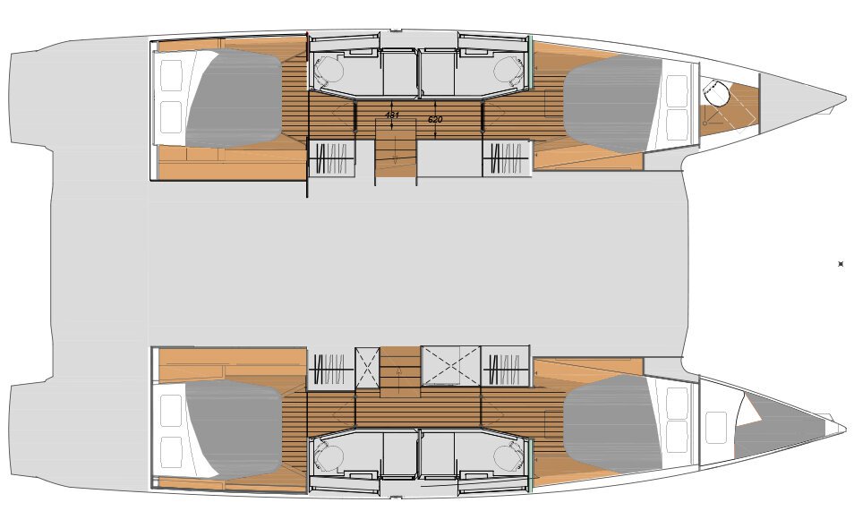 Rzut jachtu Fountaine Pajot Elba 45 Santuzza