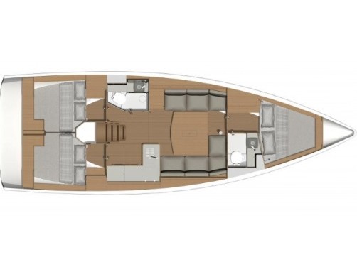Rzut jachtu Dufour 390 Grand Large Ino