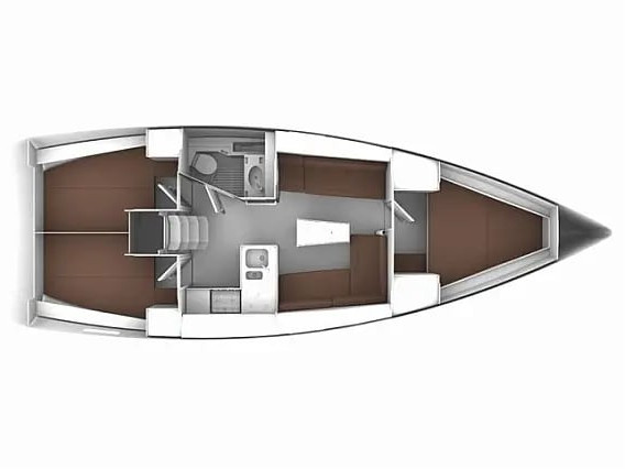Rzut jachtu Bavaria Cruiser 37 Flinx