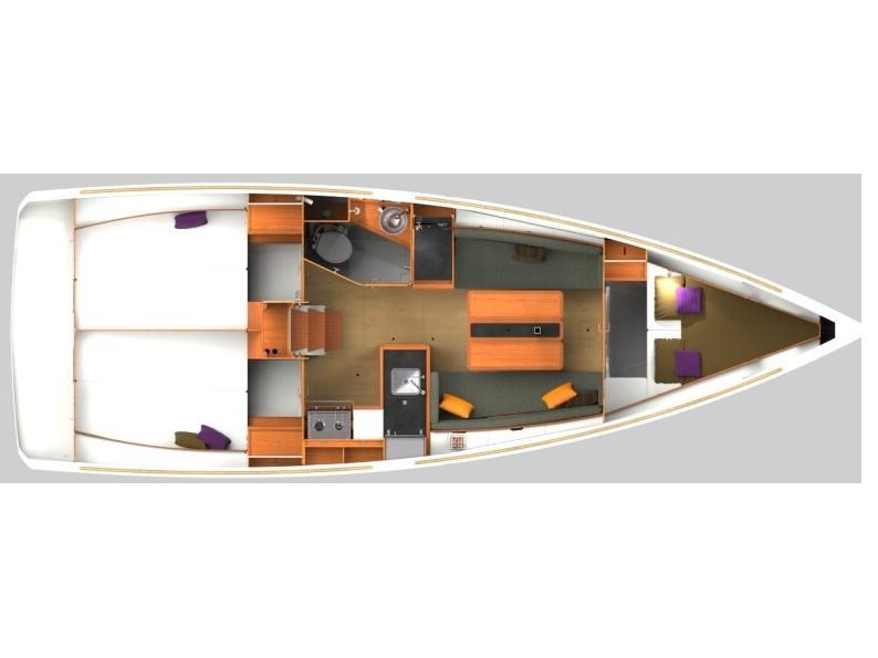 Rzut jachtu Sun Odyssey 349 NOVARA