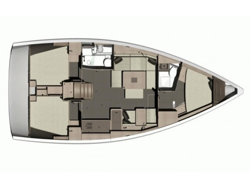 Rzut jachtu Dufour 412 Grand large Nab