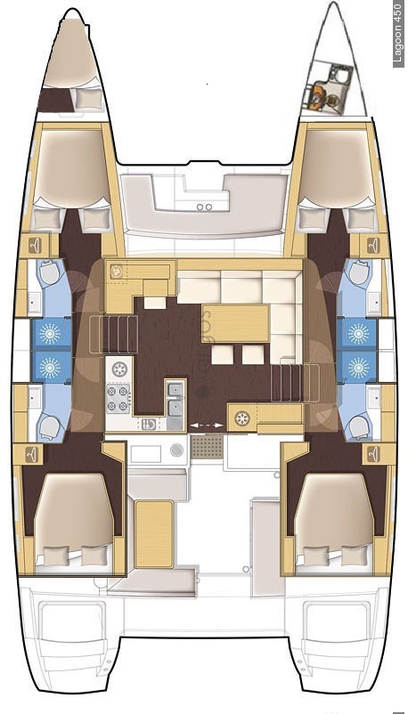 Rzut jachtu Lagoon 450 F AMARE I