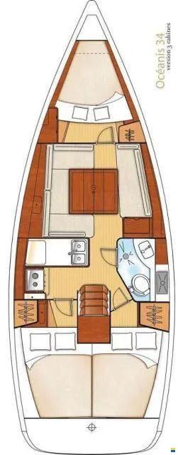 Rzut jachtu Oceanis 34 Star Elisabeth