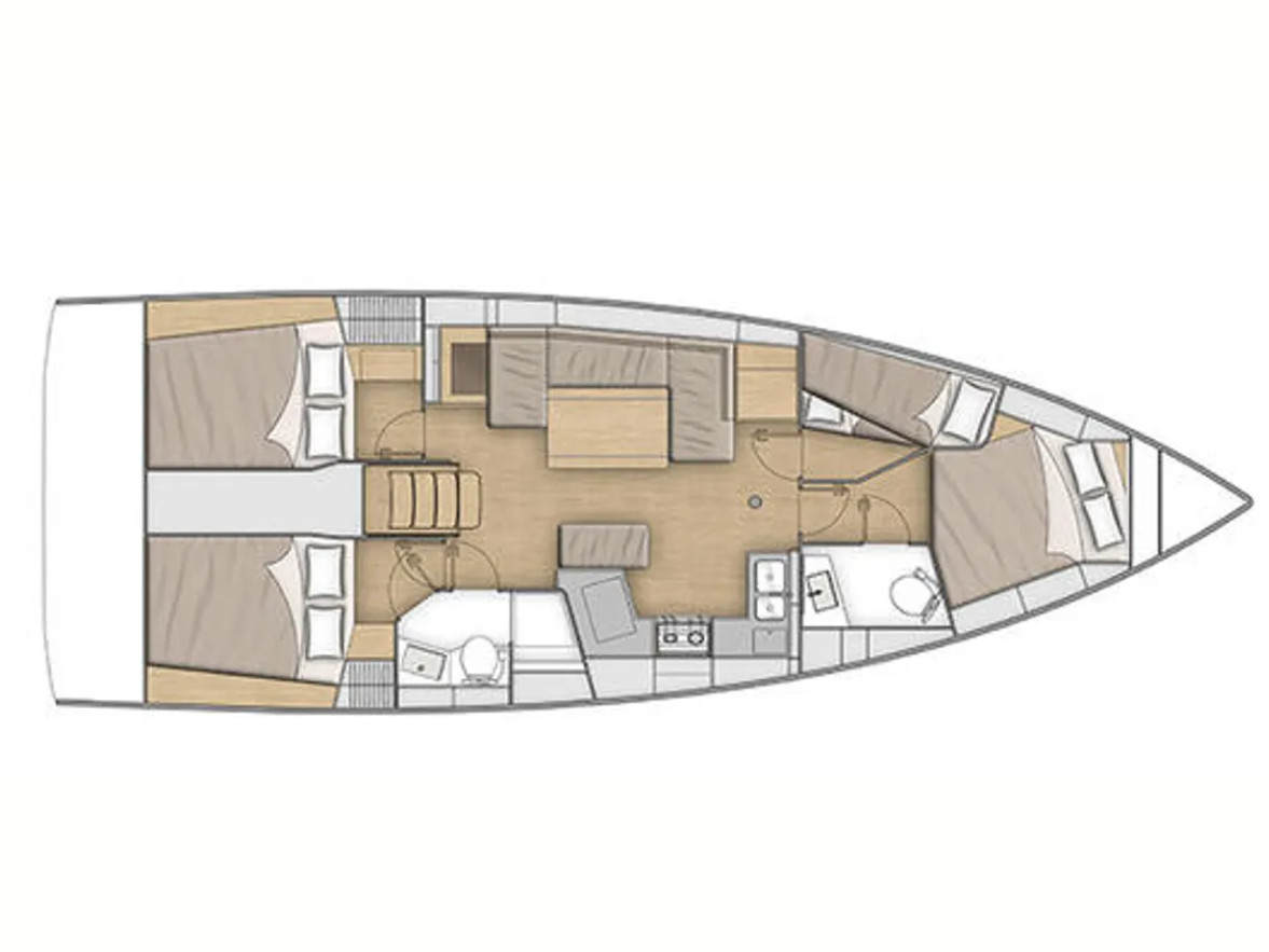 Rzut jachtu Oceanis 40.1 AF-O40.1R