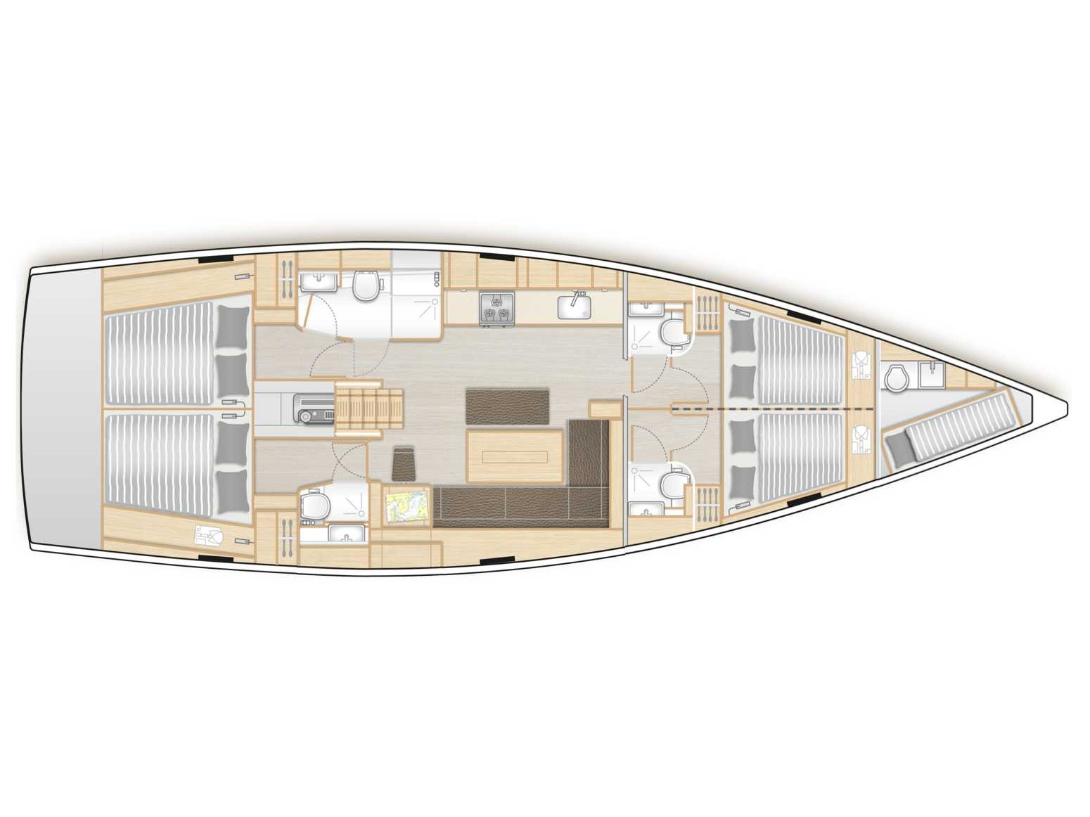Rzut jachtu Hanse 508 Planaria