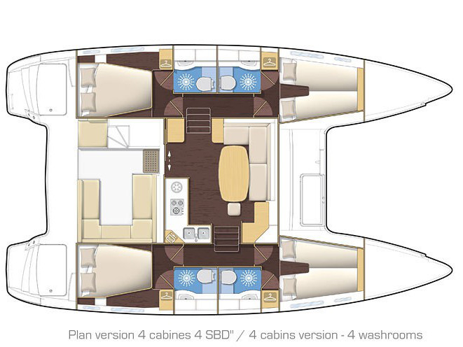 Rzut jachtu Lagoon 400 S2 Mare Quiero