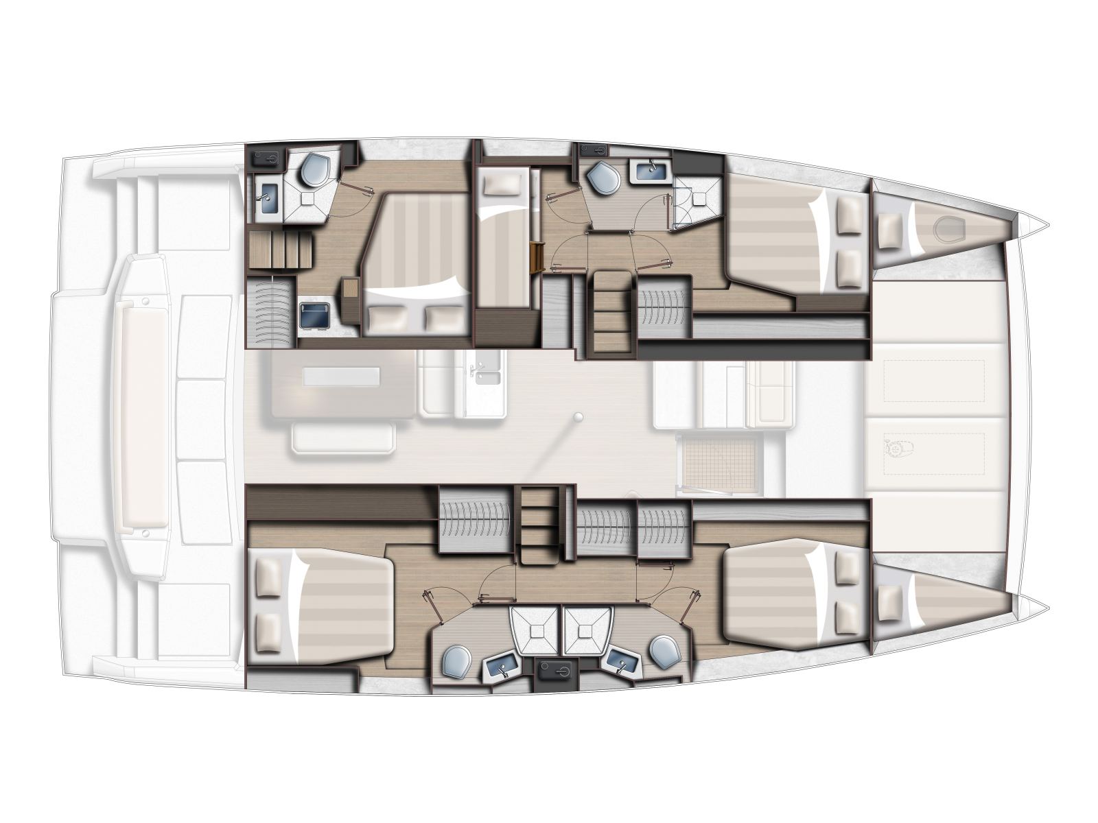 Rzut jachtu Bali 4.6 Margeo XVIII (A/C, Generator, Water Maker, dishwasher)